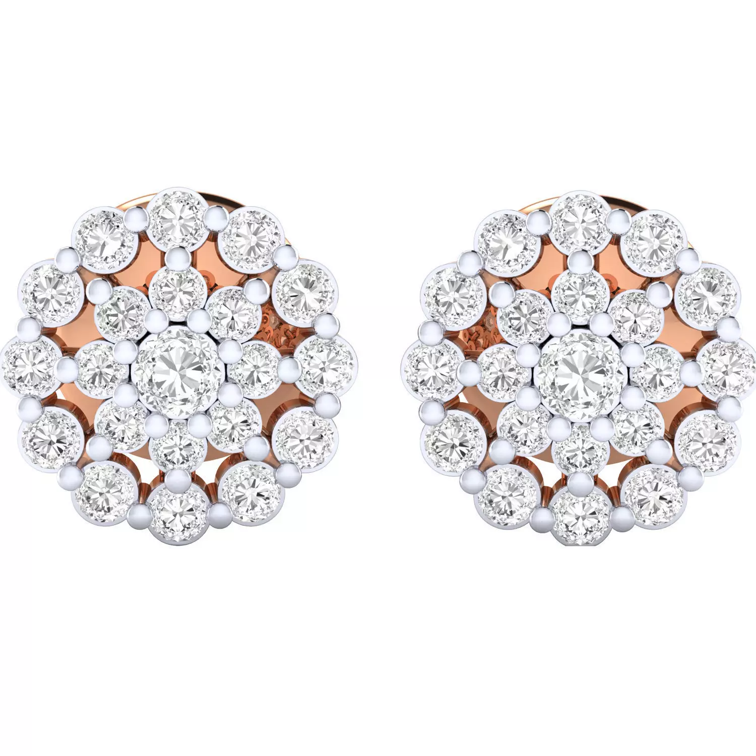 Women Stud Earrings STL JCD OBJ FBX Renders Details 3D print model_0