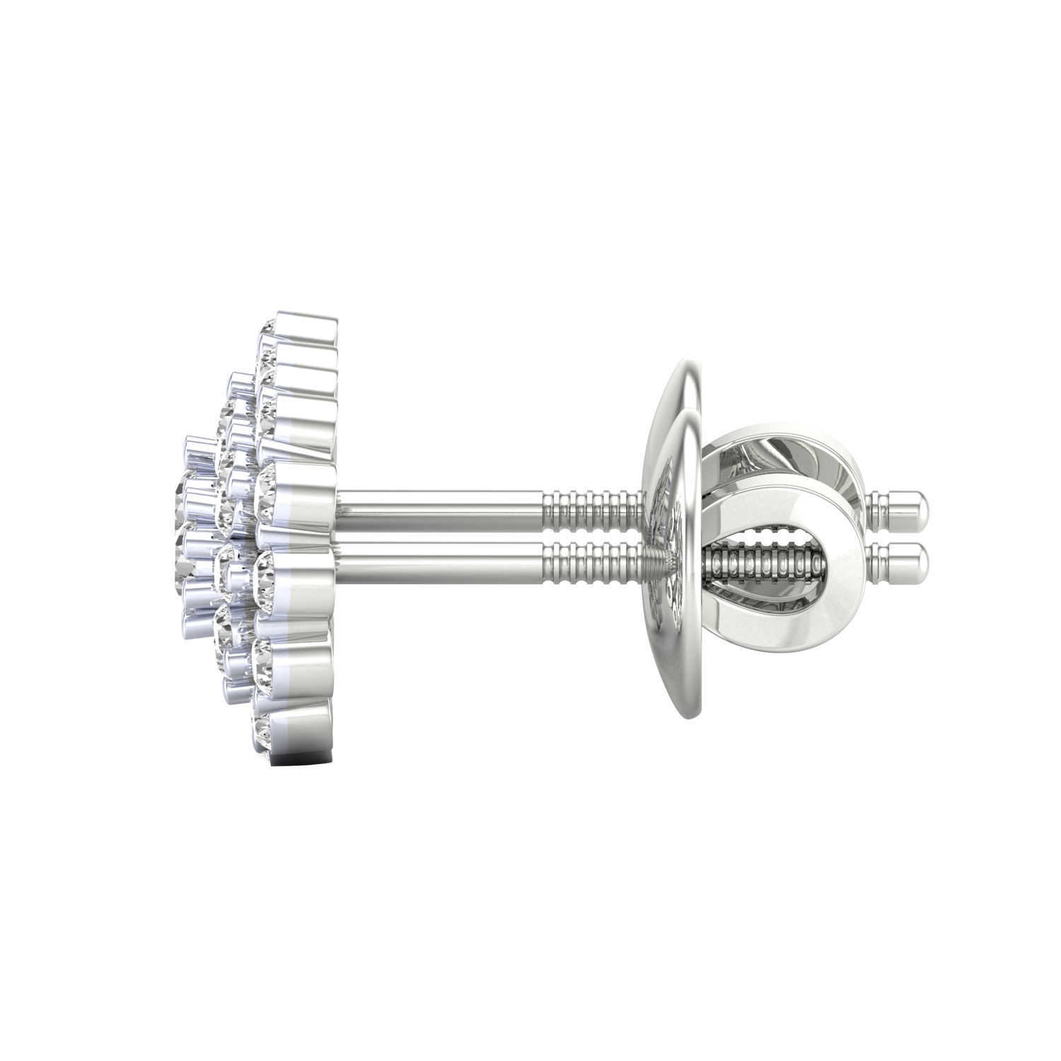 Women Stud Earrings STL JCD OBJ FBX Renders Details 3D print model_9