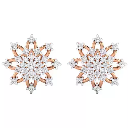 Women Stud Earrings STL JCD OBJ FBX Renders Details