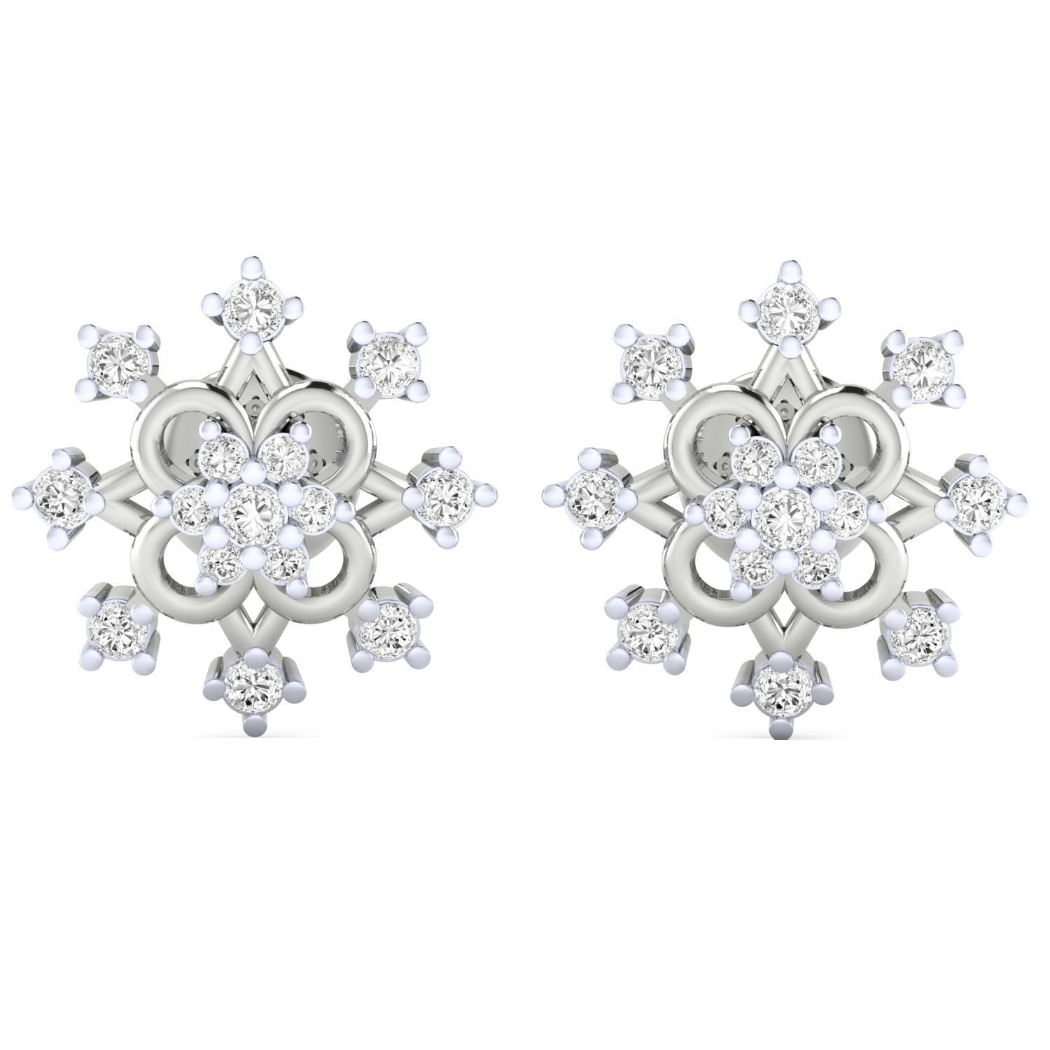 Women Stud Earrings STL JCD OBJ FBX Renders Details 3D print model_16