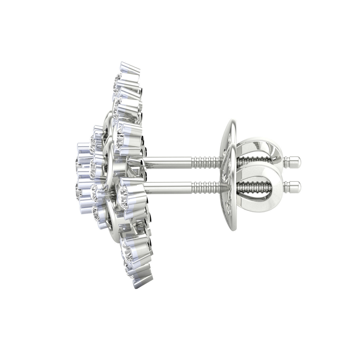 Women Stud Earrings STL JCD OBJ FBX Renders Details 3D print model_9