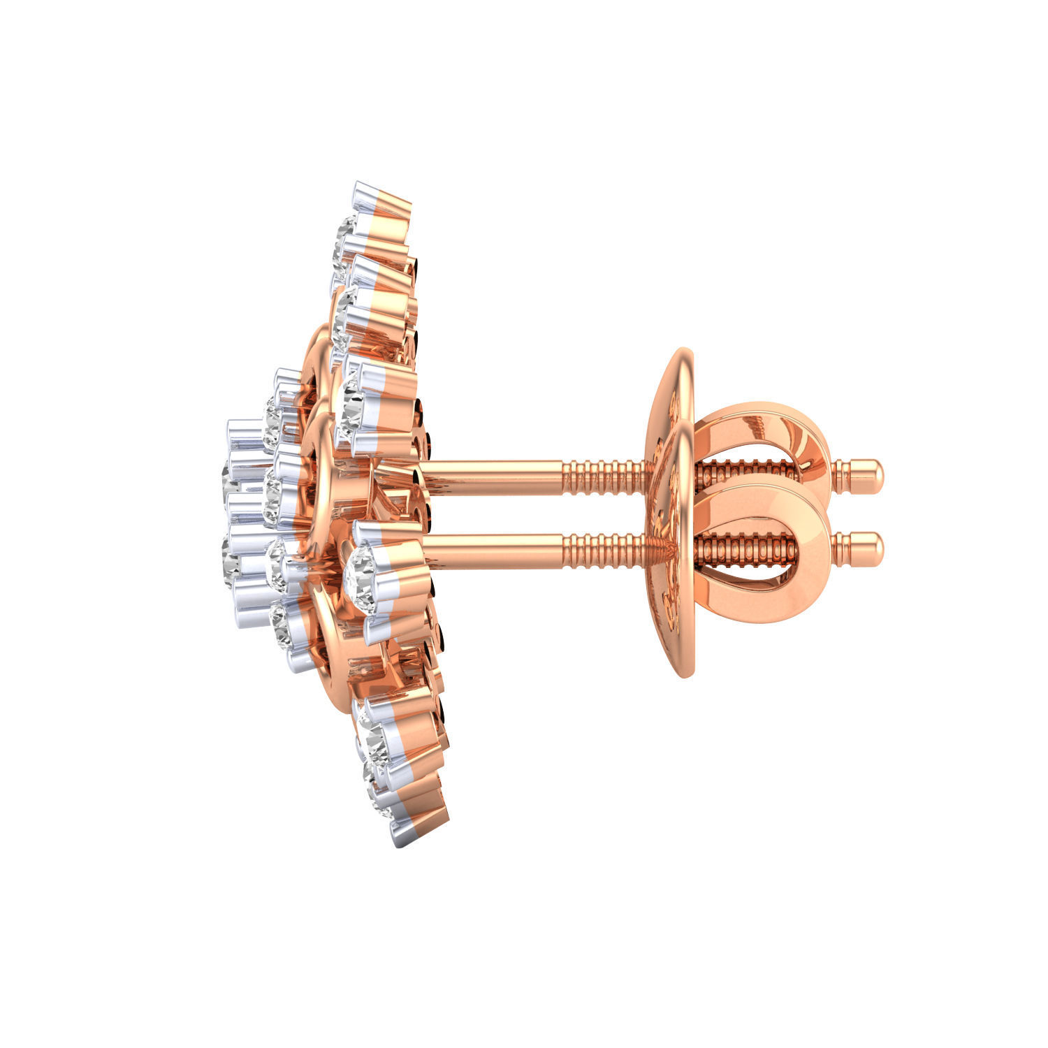 Women Stud Earrings STL JCD OBJ FBX Renders Details 3D print model_7