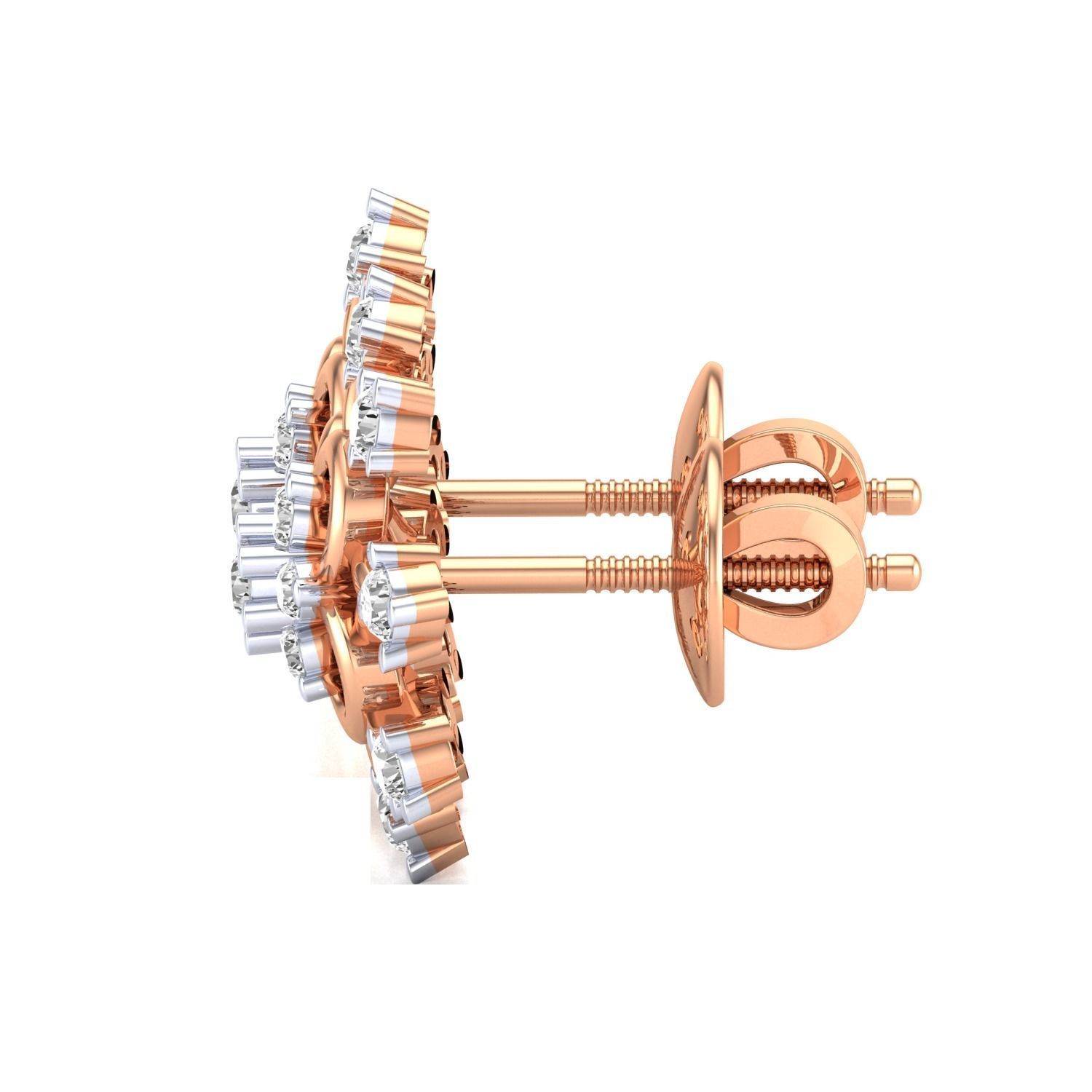 Women Stud Earrings STL JCD OBJ FBX Renders Details 3D print model_8