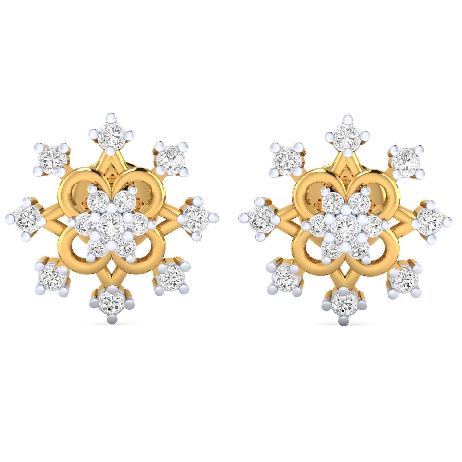 Women Stud Earrings STL JCD OBJ FBX Renders Details 3D print model_18