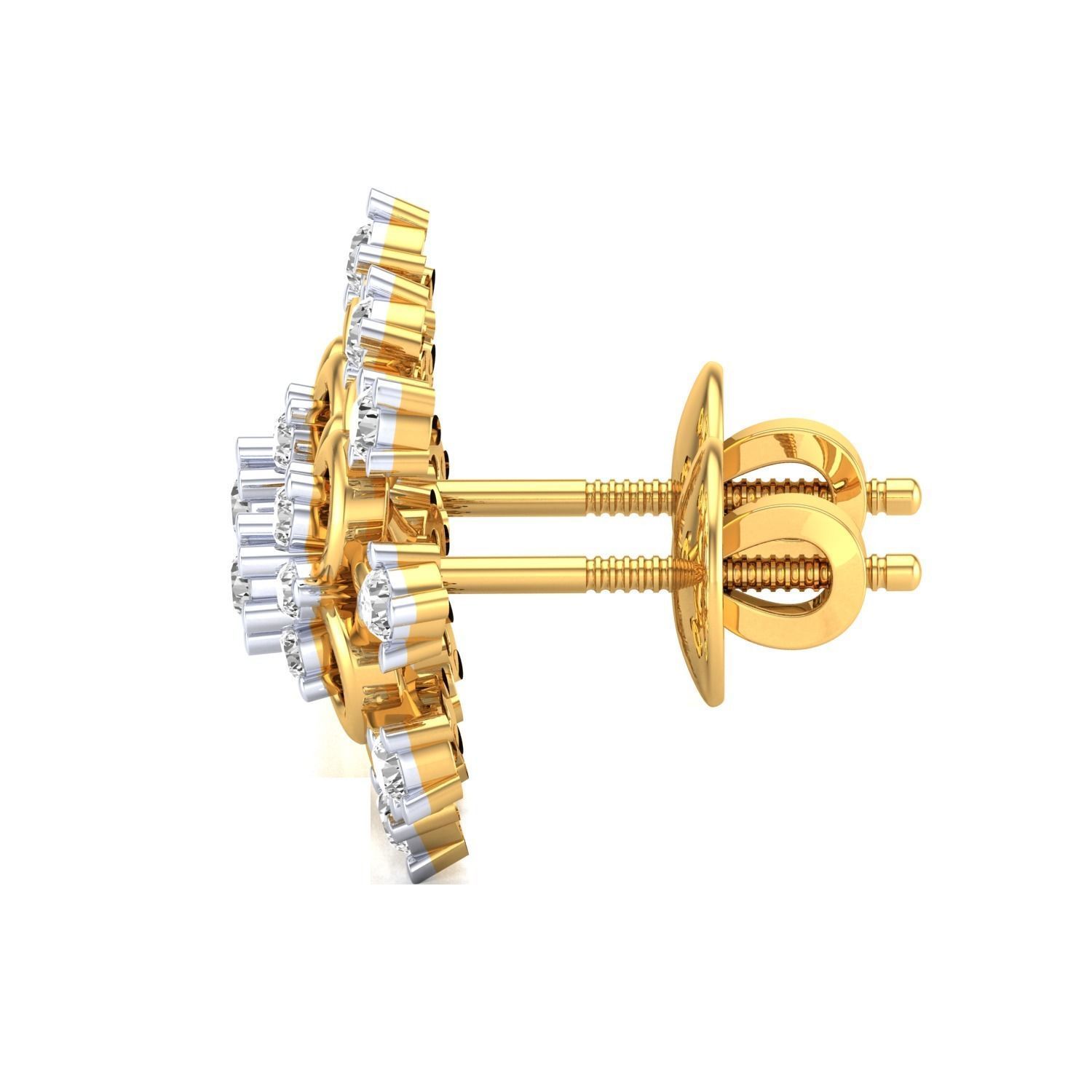 Women Stud Earrings STL JCD OBJ FBX Renders Details 3D print model_12