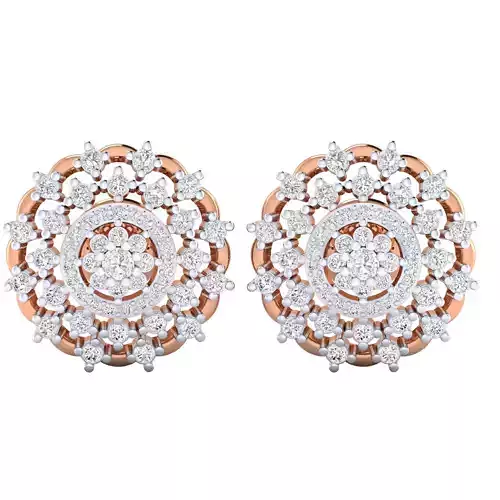 Women Stud Earrings STL JCD OBJ FBX Renders Details