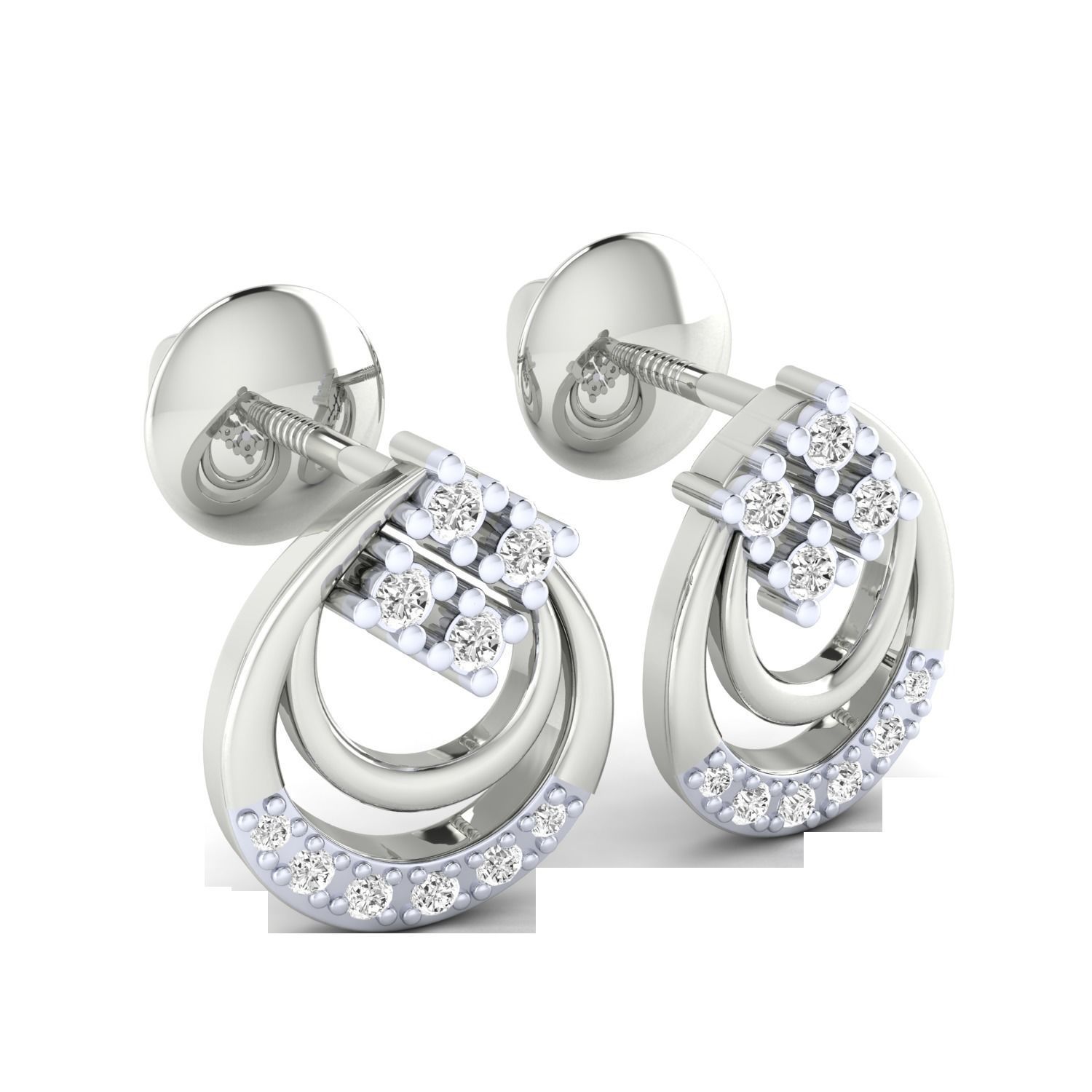 Women Earrings STL JCD OBJ FBX Renders Details 3D print model_10