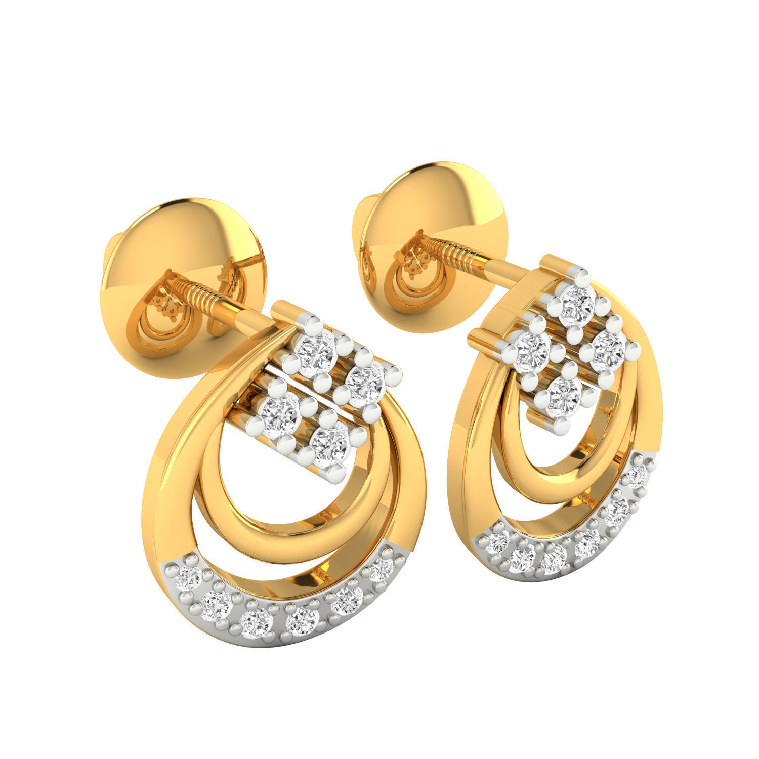 Women Earrings STL JCD OBJ FBX Renders Details 3D print model_15