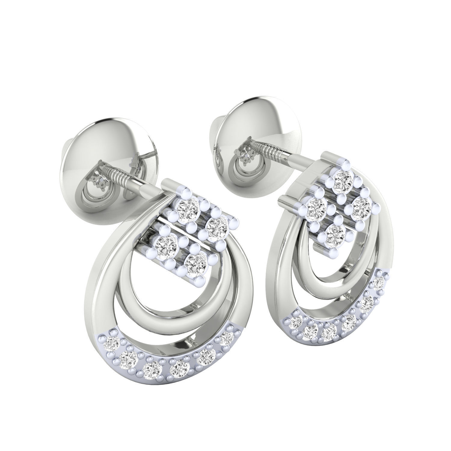 Women Earrings STL JCD OBJ FBX Renders Details 3D print model_9