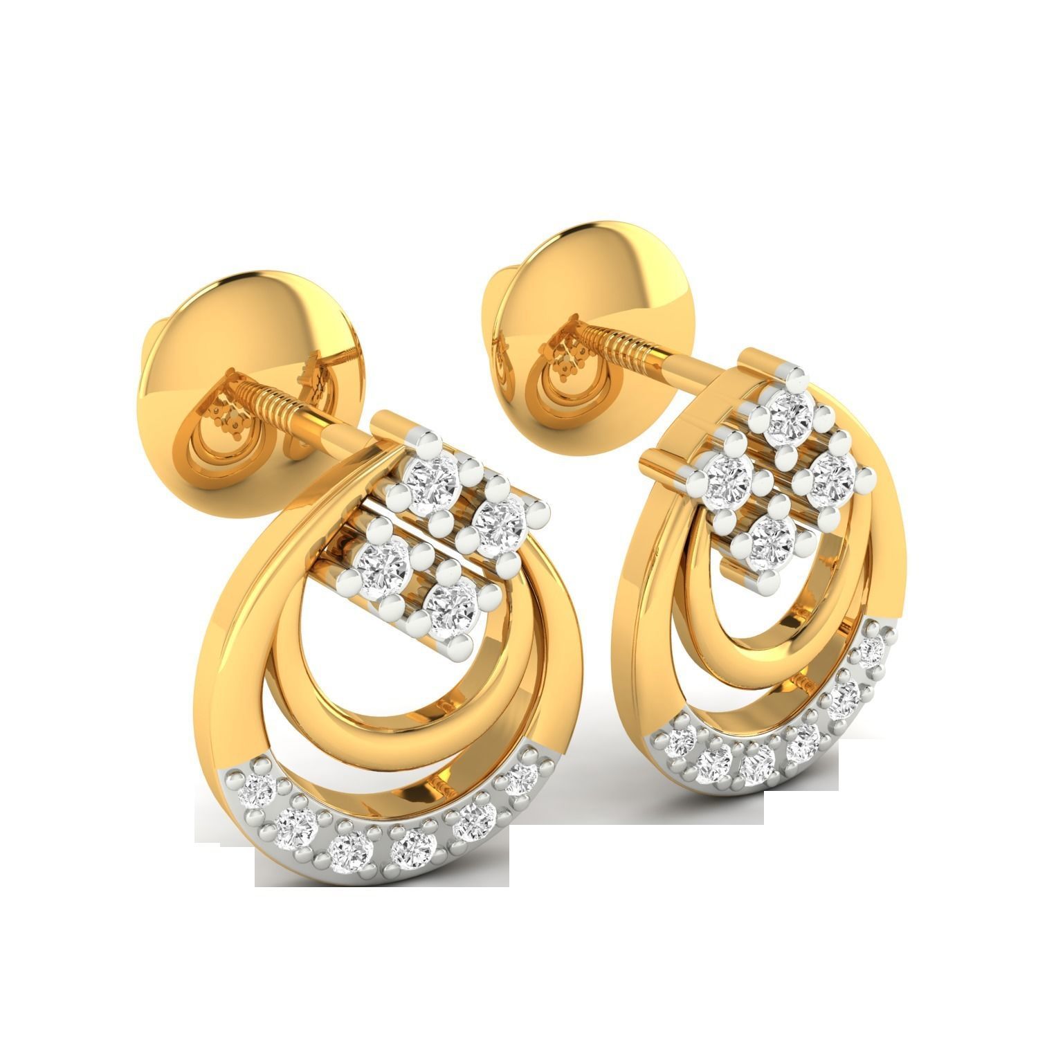 Women Earrings STL JCD OBJ FBX Renders Details 3D print model_16
