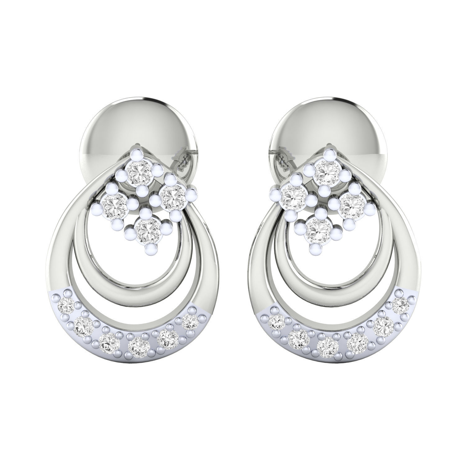 Women Earrings STL JCD OBJ FBX Renders Details 3D print model_7