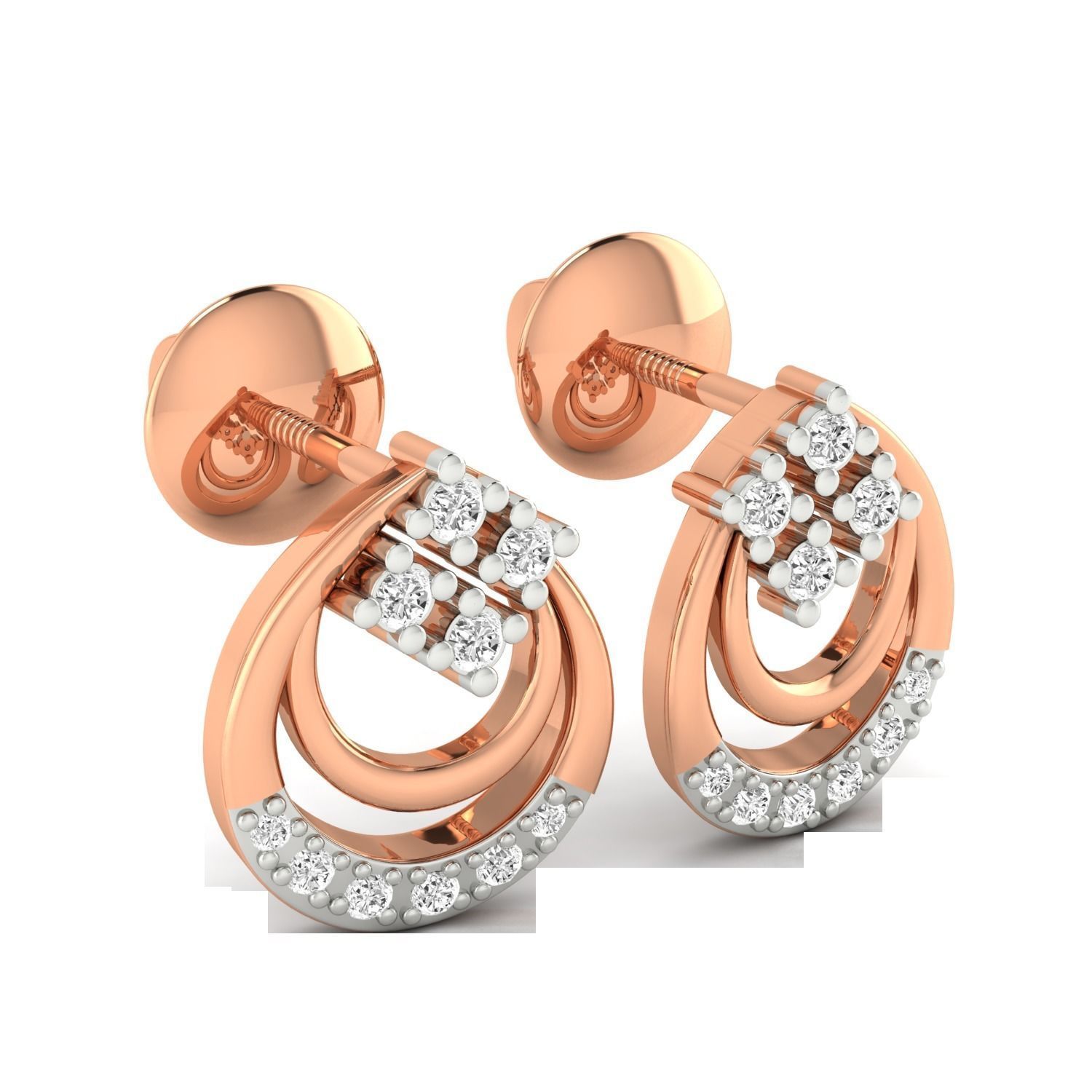 Women Earrings STL JCD OBJ FBX Renders Details 3D print model_3