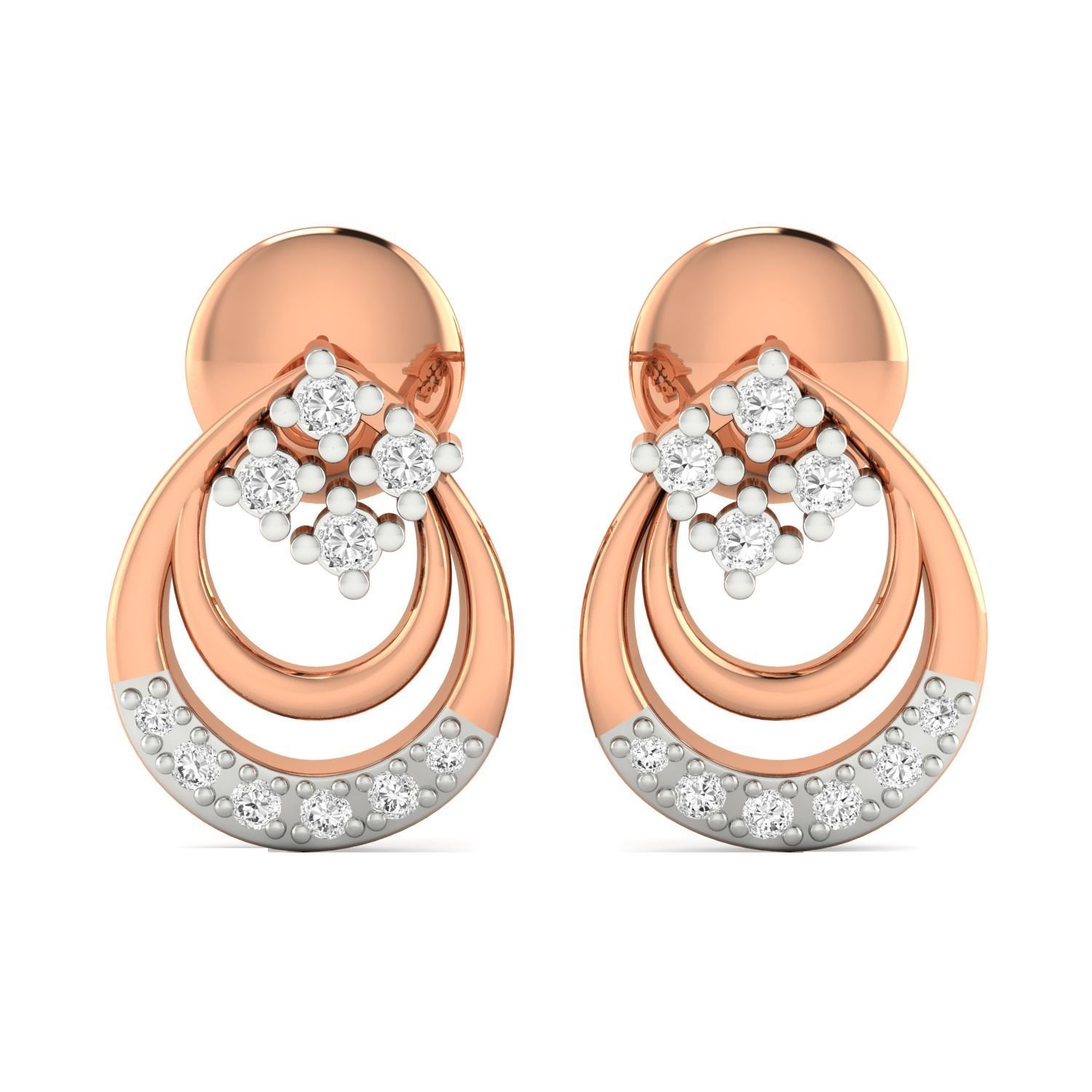 Women Earrings STL JCD OBJ FBX Renders Details 3D print model_1