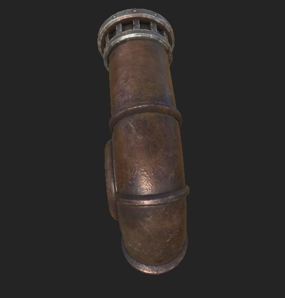Vent Pipe PBR 4K GameReady Low-poly 3D model_2