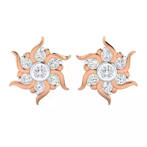 Women Stud Earrings STL JCD OBJ FBX Renders Details