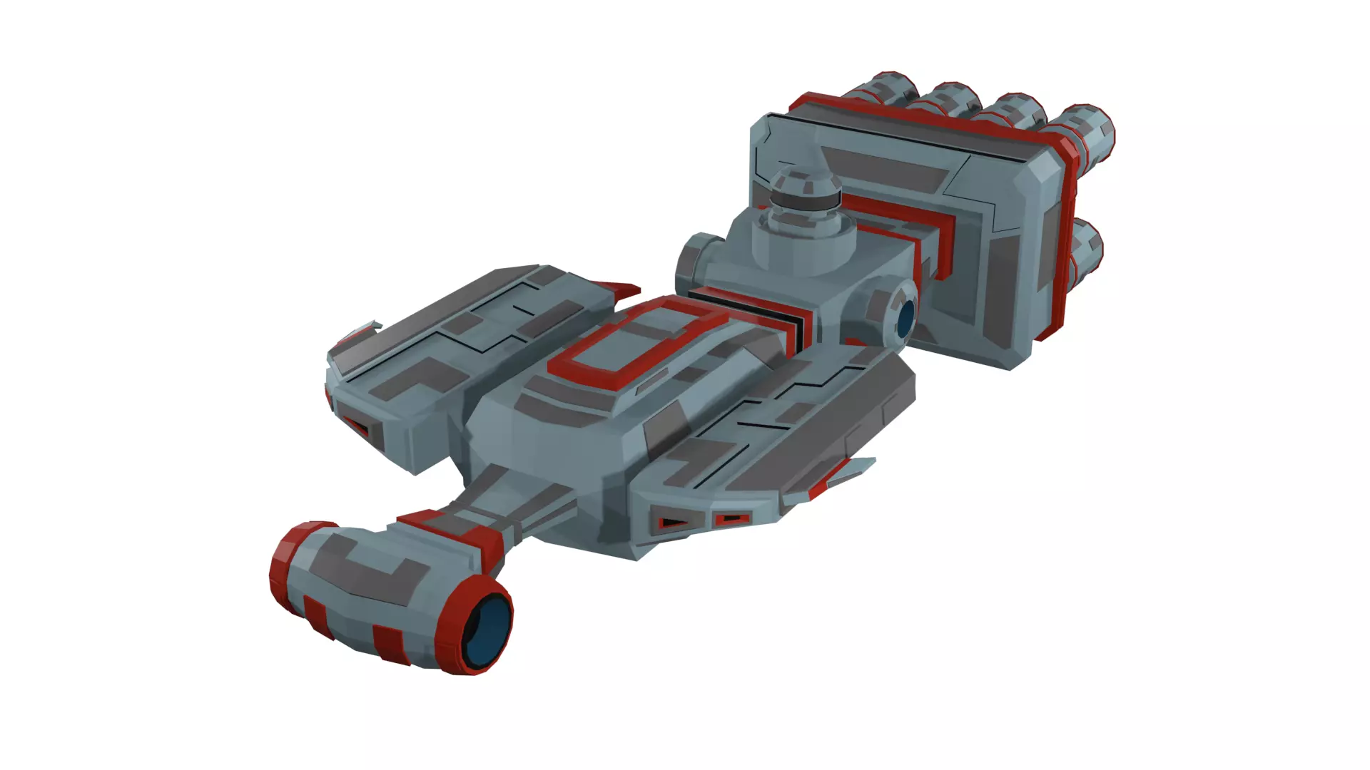 Low-poly spaceship Low-poly 3D model