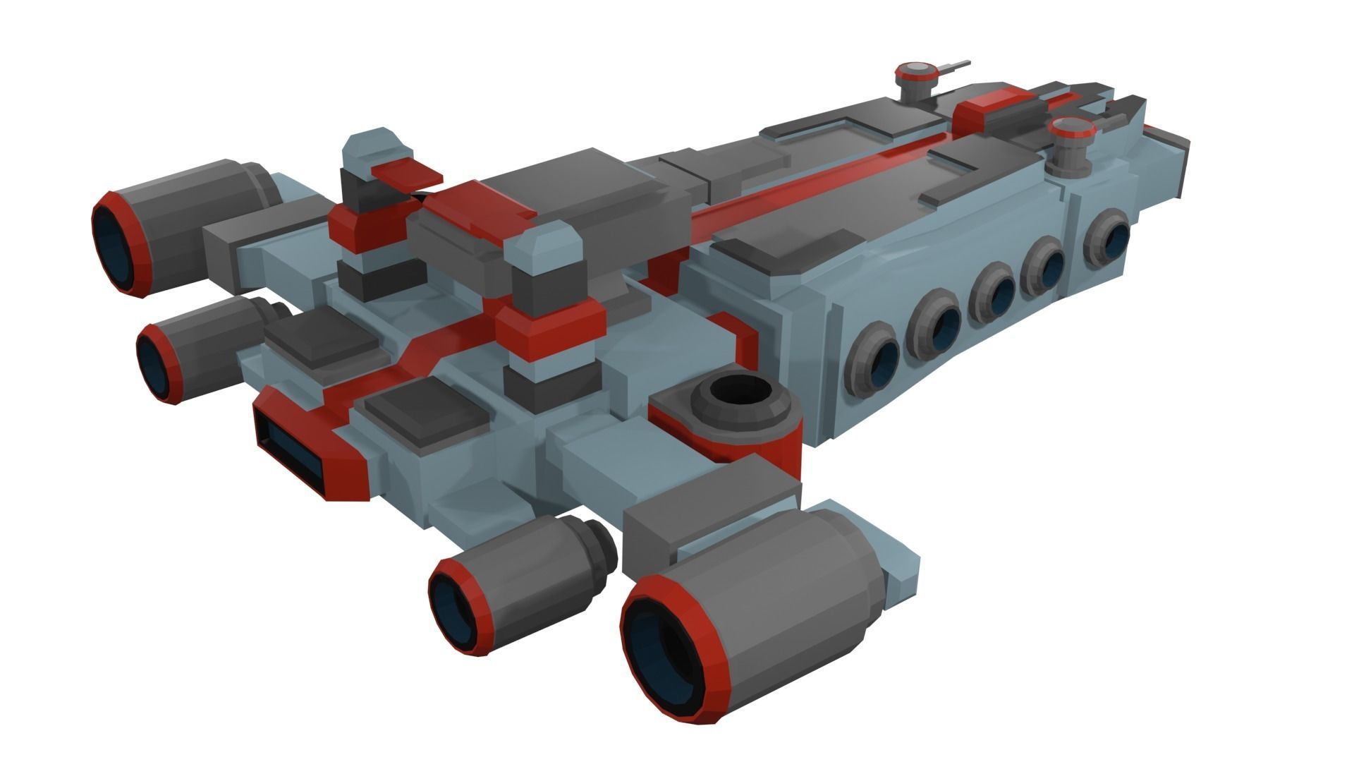 Low-poly spaceship star wars Low-poly 3D model_1