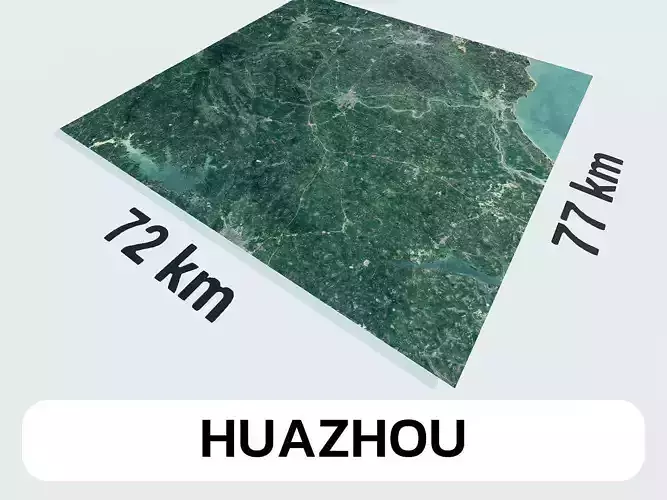 Huazhou China City Landscape 3D Model