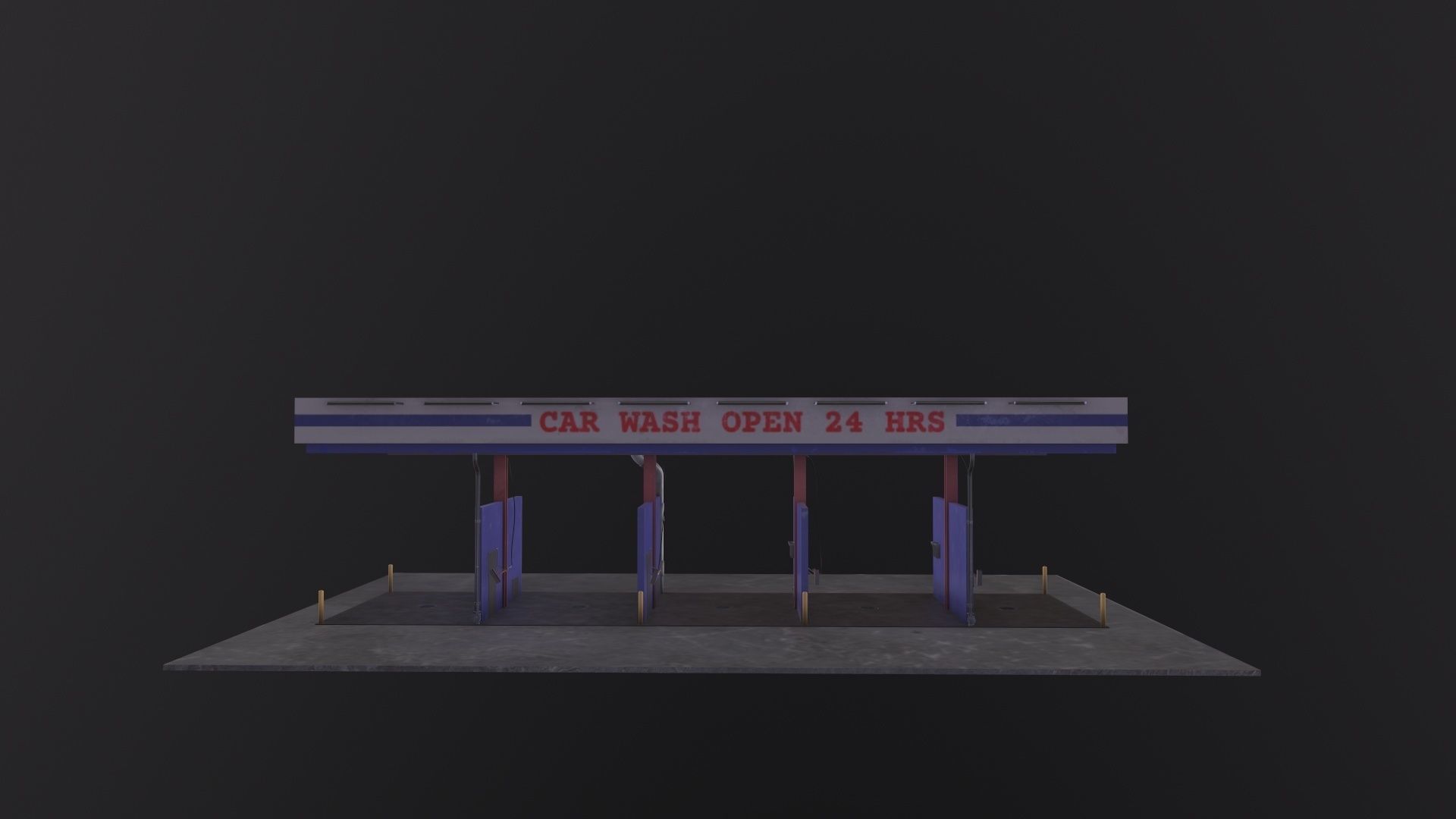 Car Wash 3D Model Low-poly 3D model_3