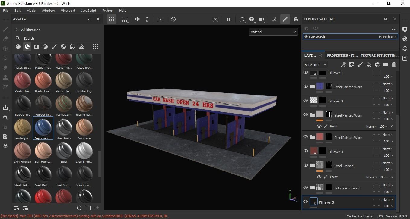 Car Wash 3D Model Low-poly 3D model_7