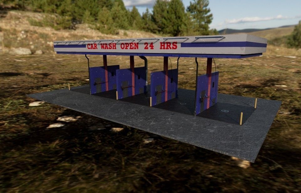 Car Wash 3D Model Low-poly 3D model_6