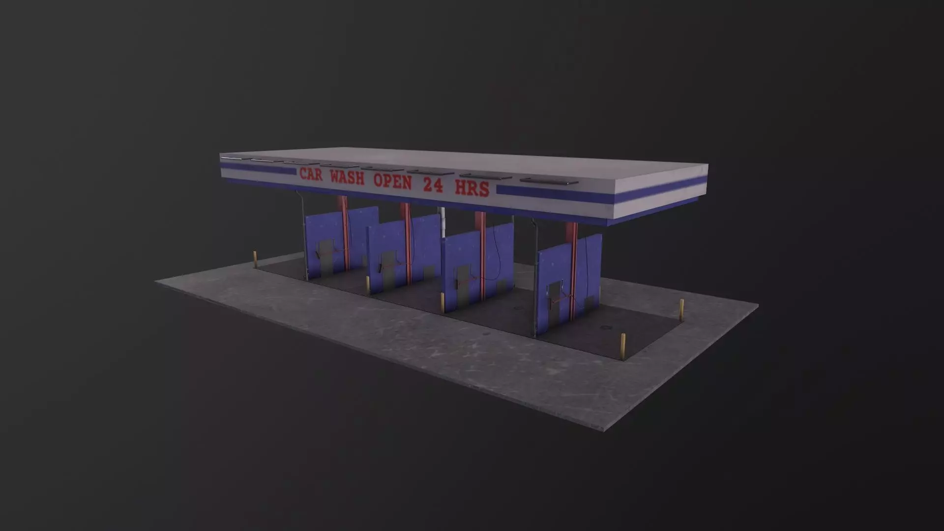 Car Wash 3D Model Low-poly 3D model_0