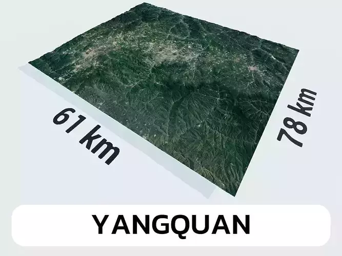 Yangquan China City Landscape 3D Model