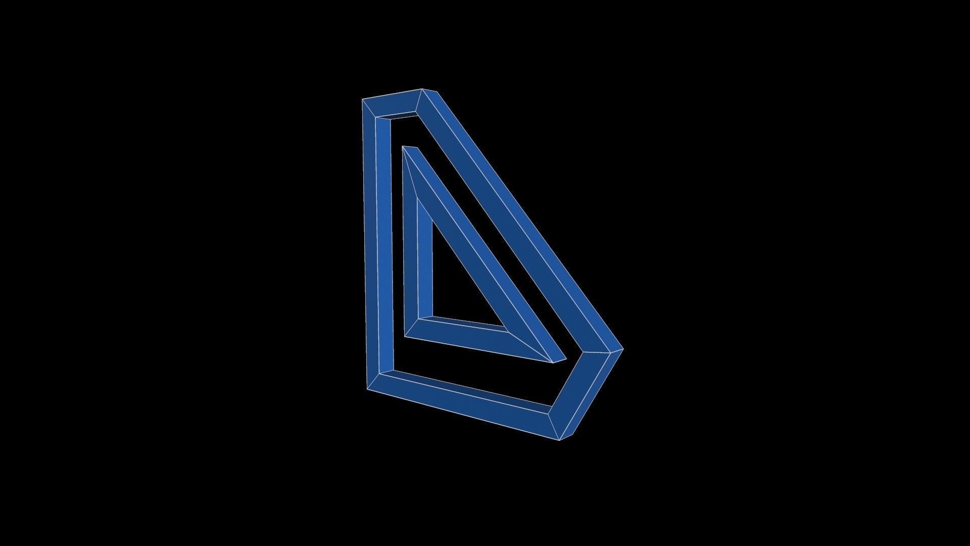 FONTIRON-004 D letter Free low-poly 3D model_3