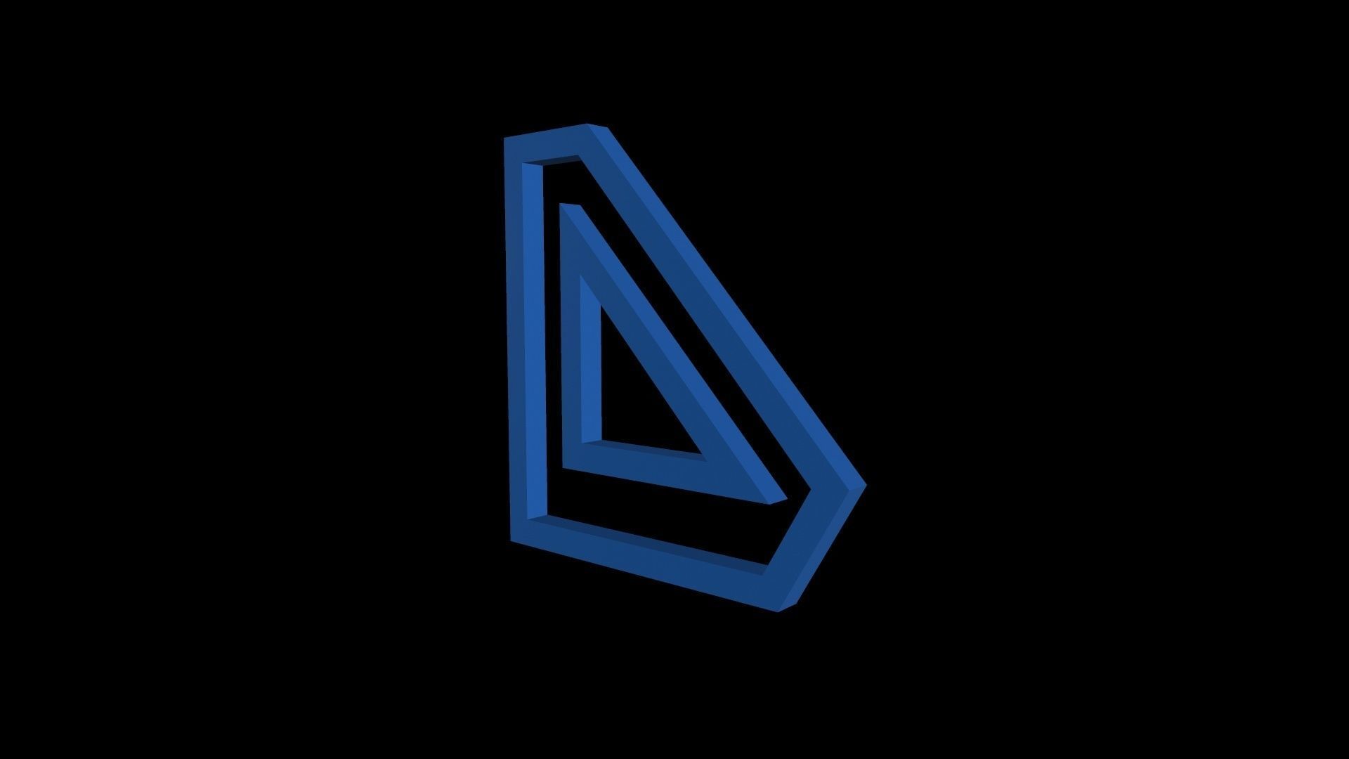 FONTIRON-004 D letter Free low-poly 3D model_2