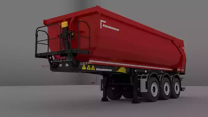 Kassbohrer Dumper - Tipper Trailer  Low-poly 3D model