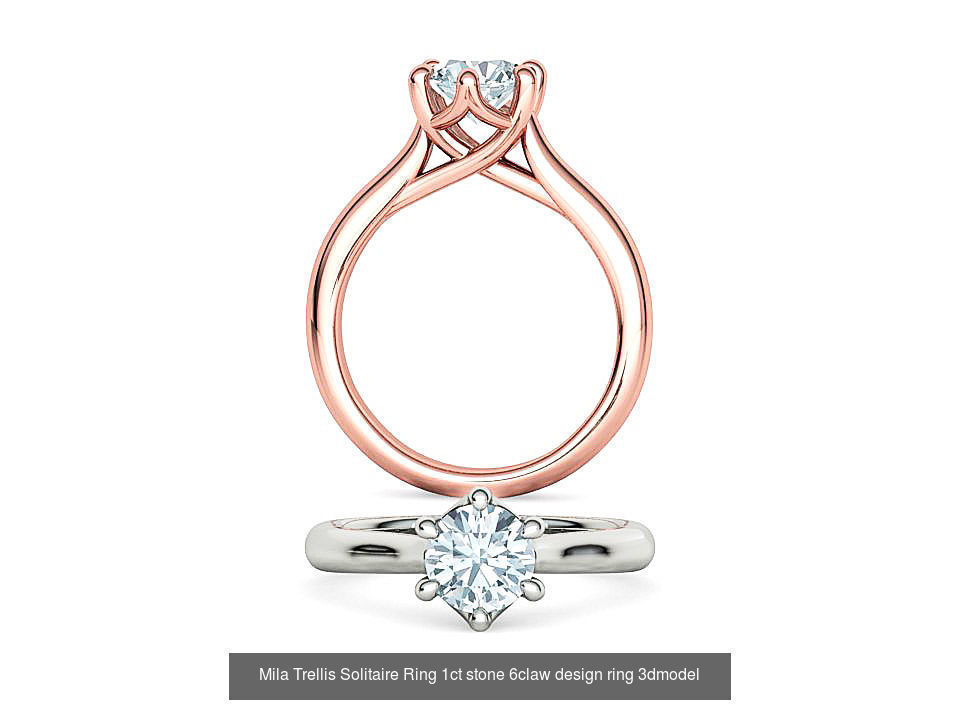 Trellis Solitaire Rings Collection 60 pointer and 1 ct stones  _7