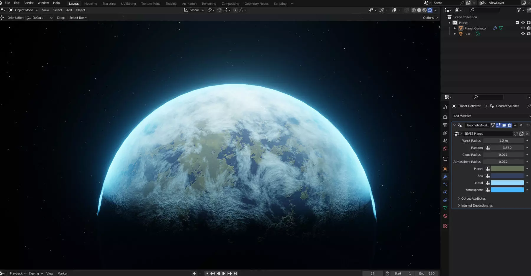 Procedural Planet Generator for Blender EEVEE 3D model_0