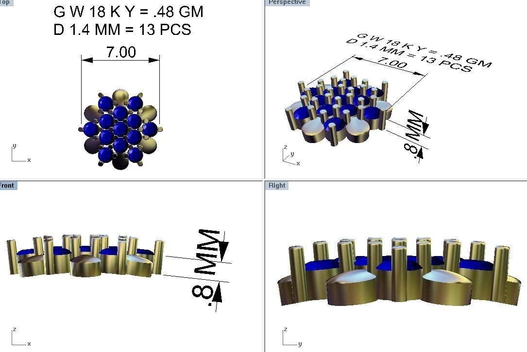 Women nose pin 3dm stl detail 3D print model_16