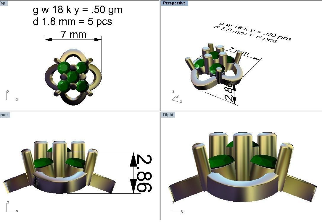 Women nose pin 3dm stl detail 3D print model_16