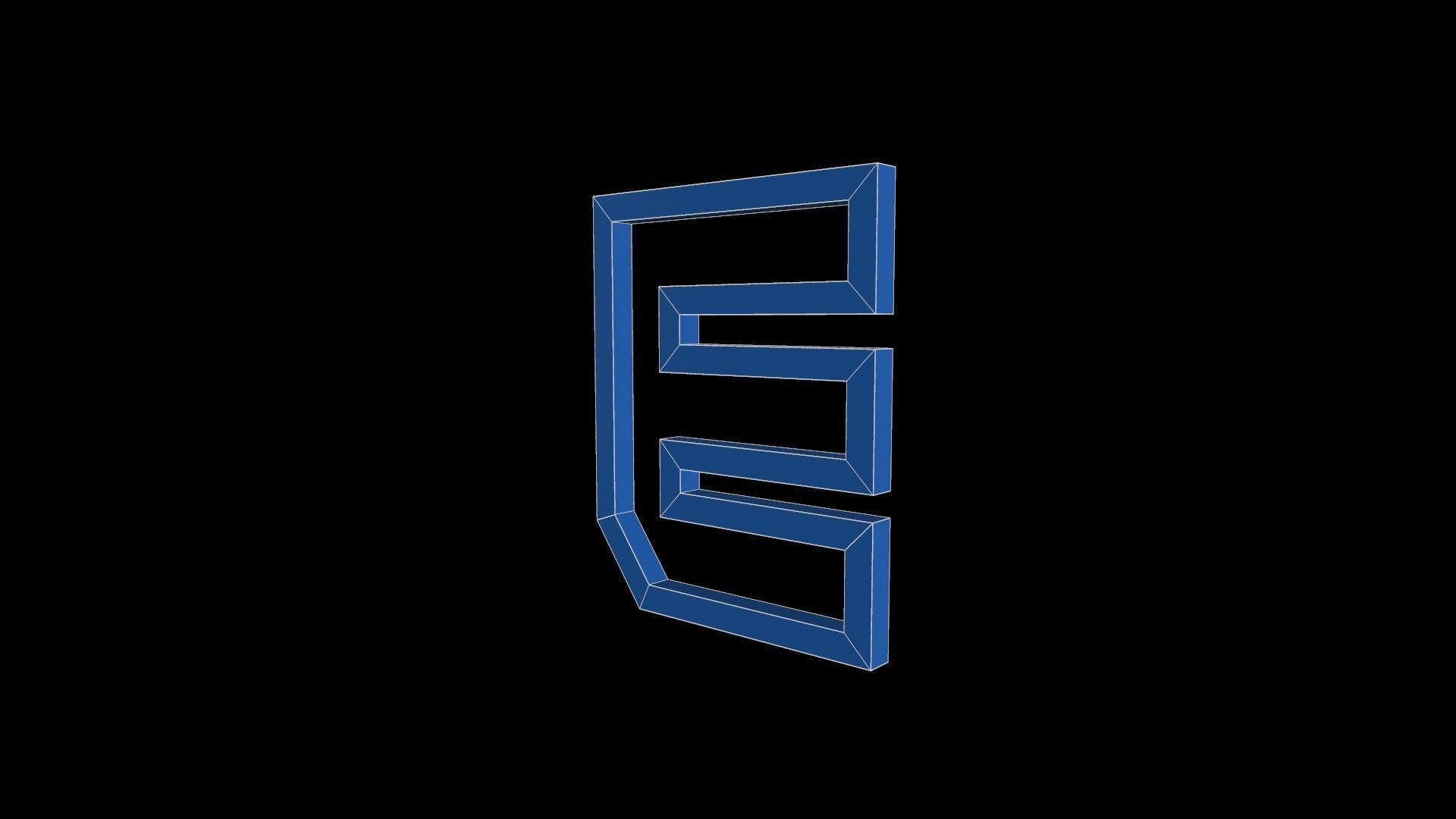 FONTIRON-005 E letter Free low-poly 3D model_3