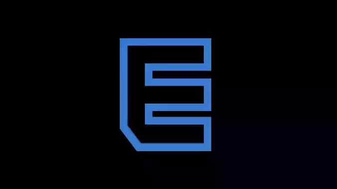 FONTIRON-005 E letter Free low-poly 3D model