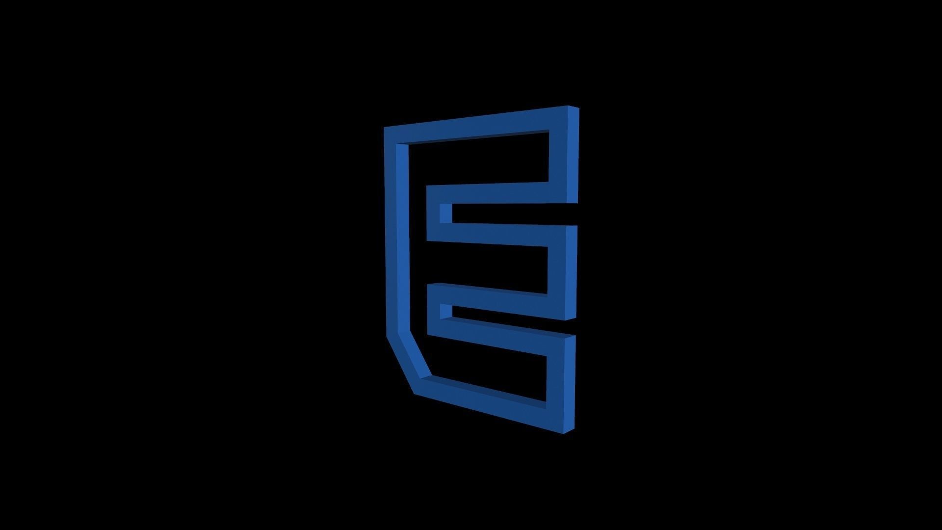 FONTIRON-005 E letter Free low-poly 3D model_2