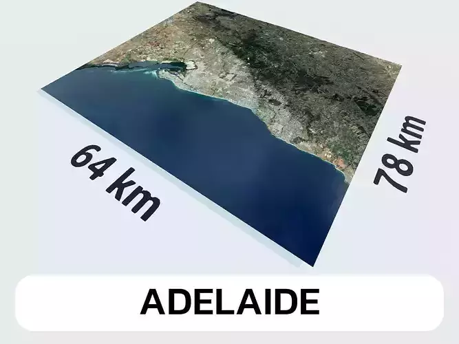 Adelaide Australia City Landscape 3D Model