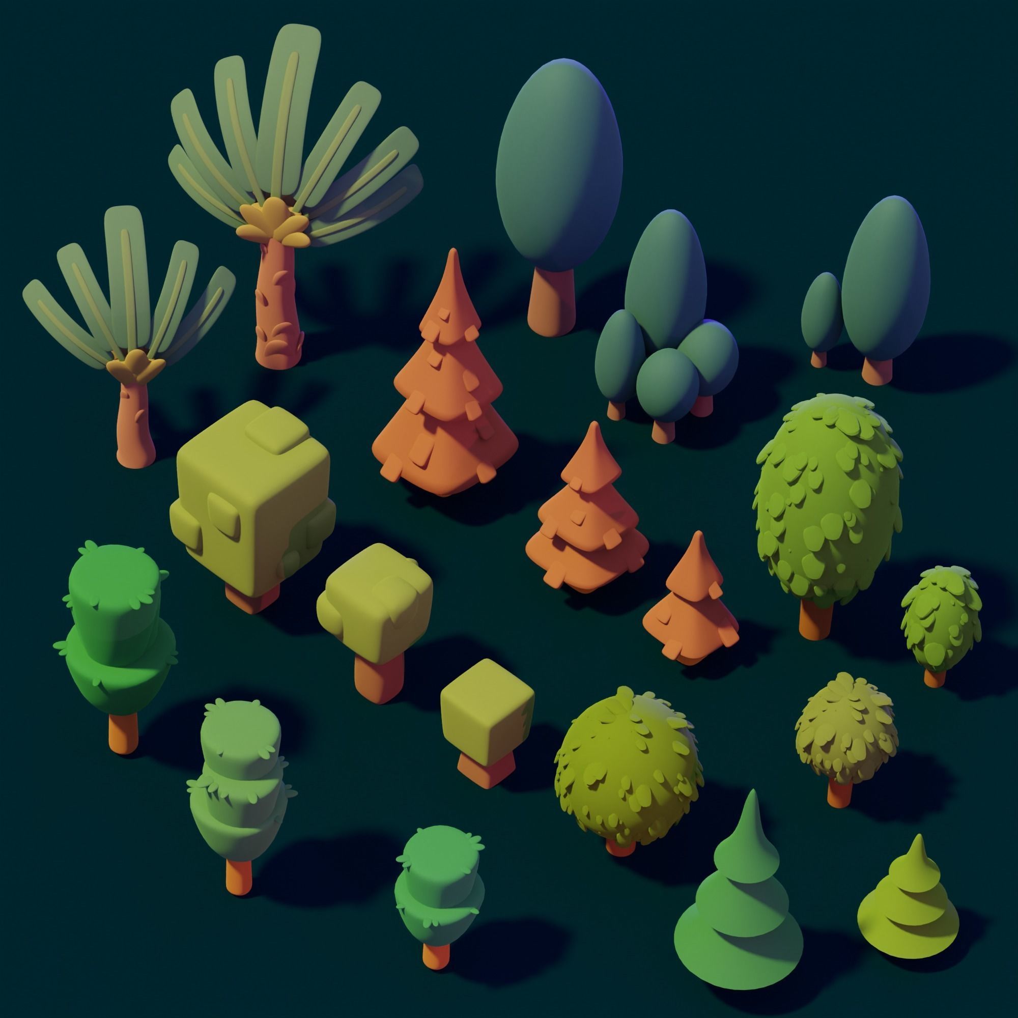 Nature - Tree Pack 02 Stylized 3D 3D model_1