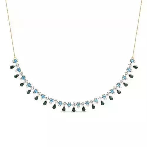 Women necklace 3dm stl render detail