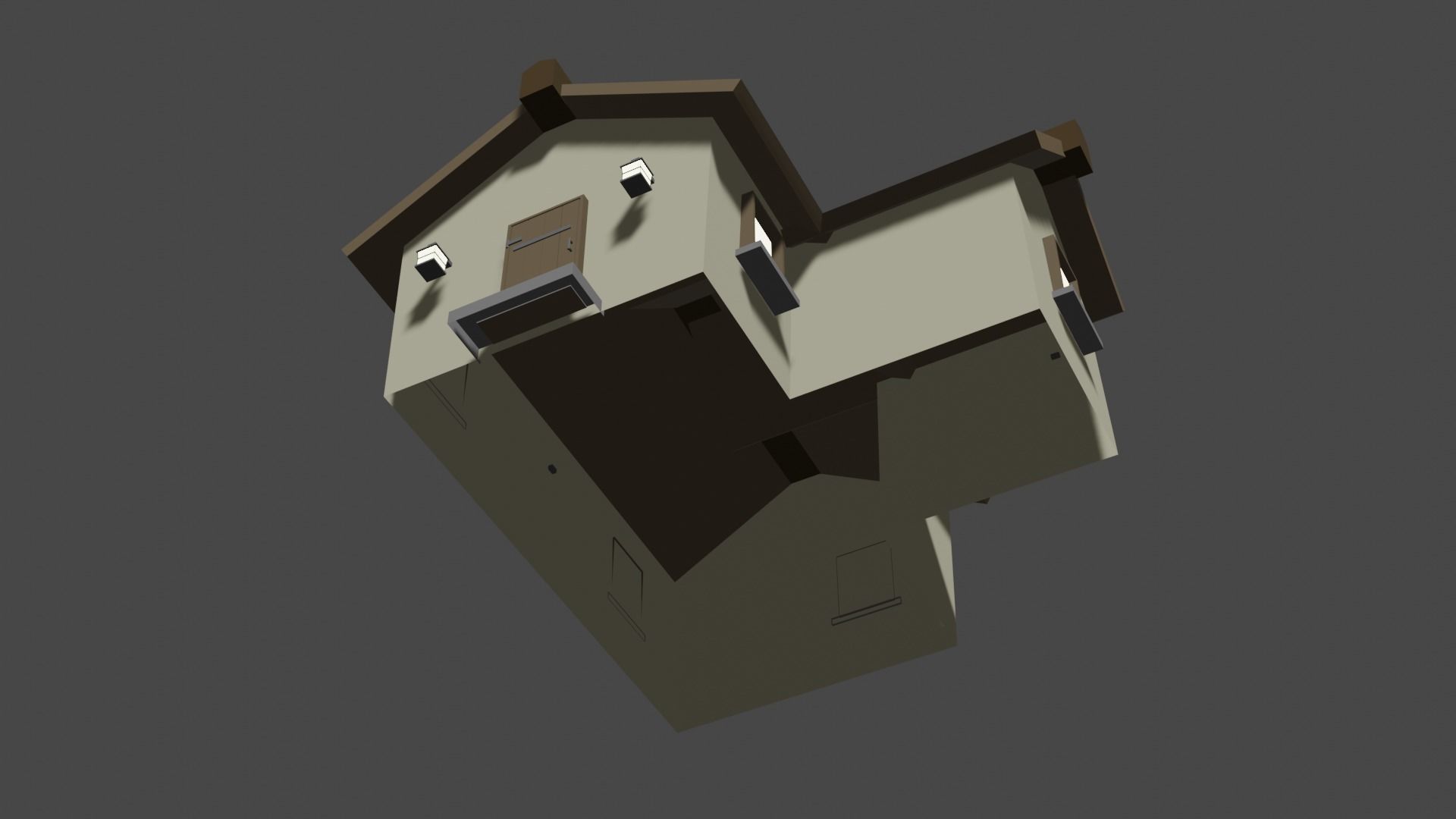 Low Poly House Low-poly 3D model_4