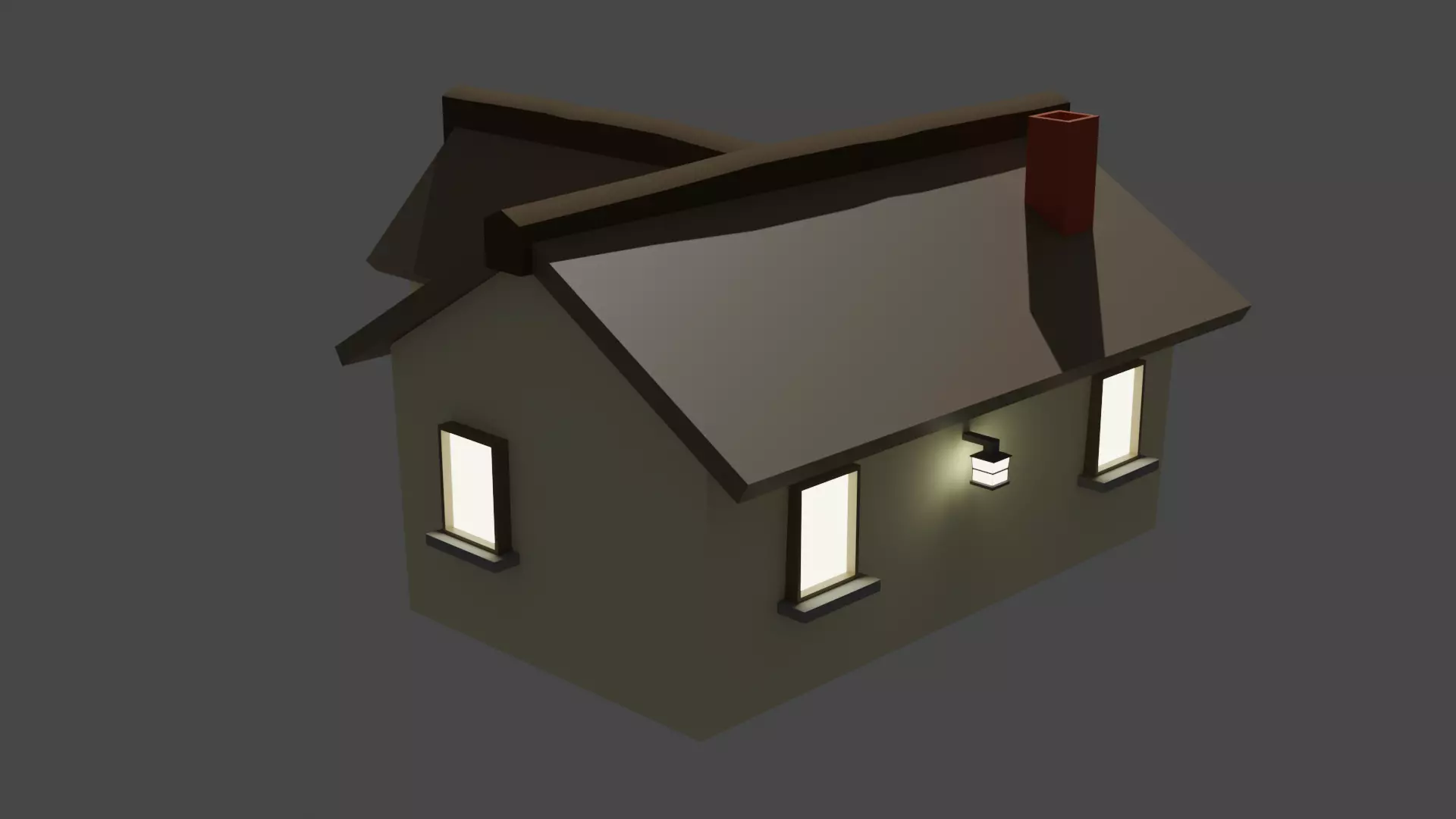 Low Poly House Low-poly 3D model_0
