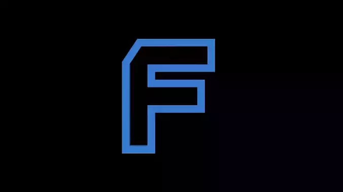 FONTIRON-006 F letter Free low-poly 3D model