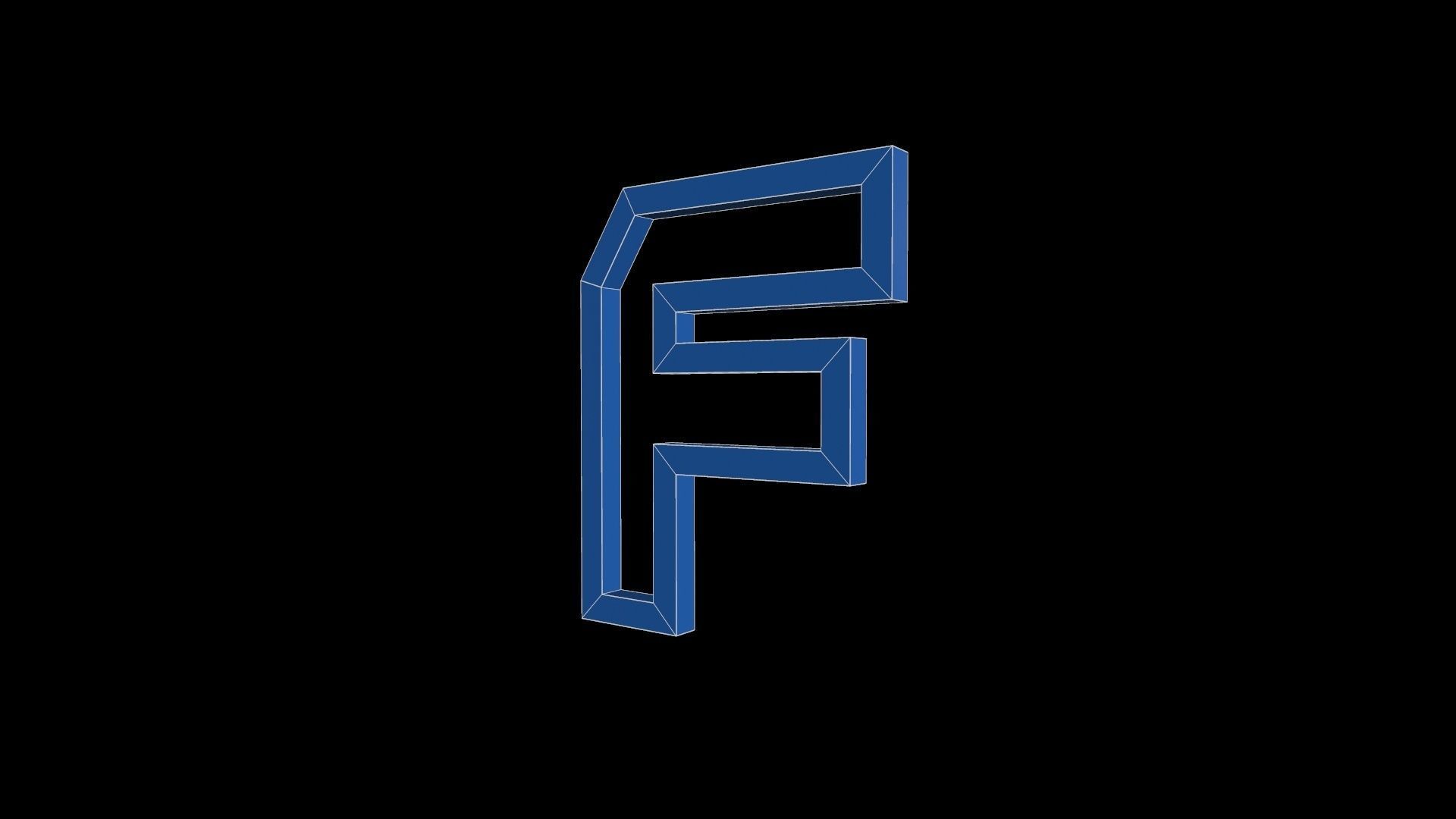 FONTIRON-006 F letter Free low-poly 3D model_3