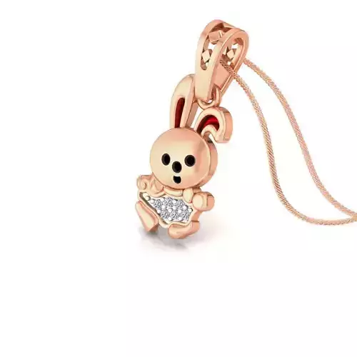 Kids rabbit pendant 3dm stl detail