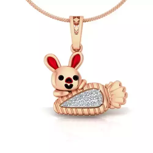 Kids rabbit pendant 3dm stl detail