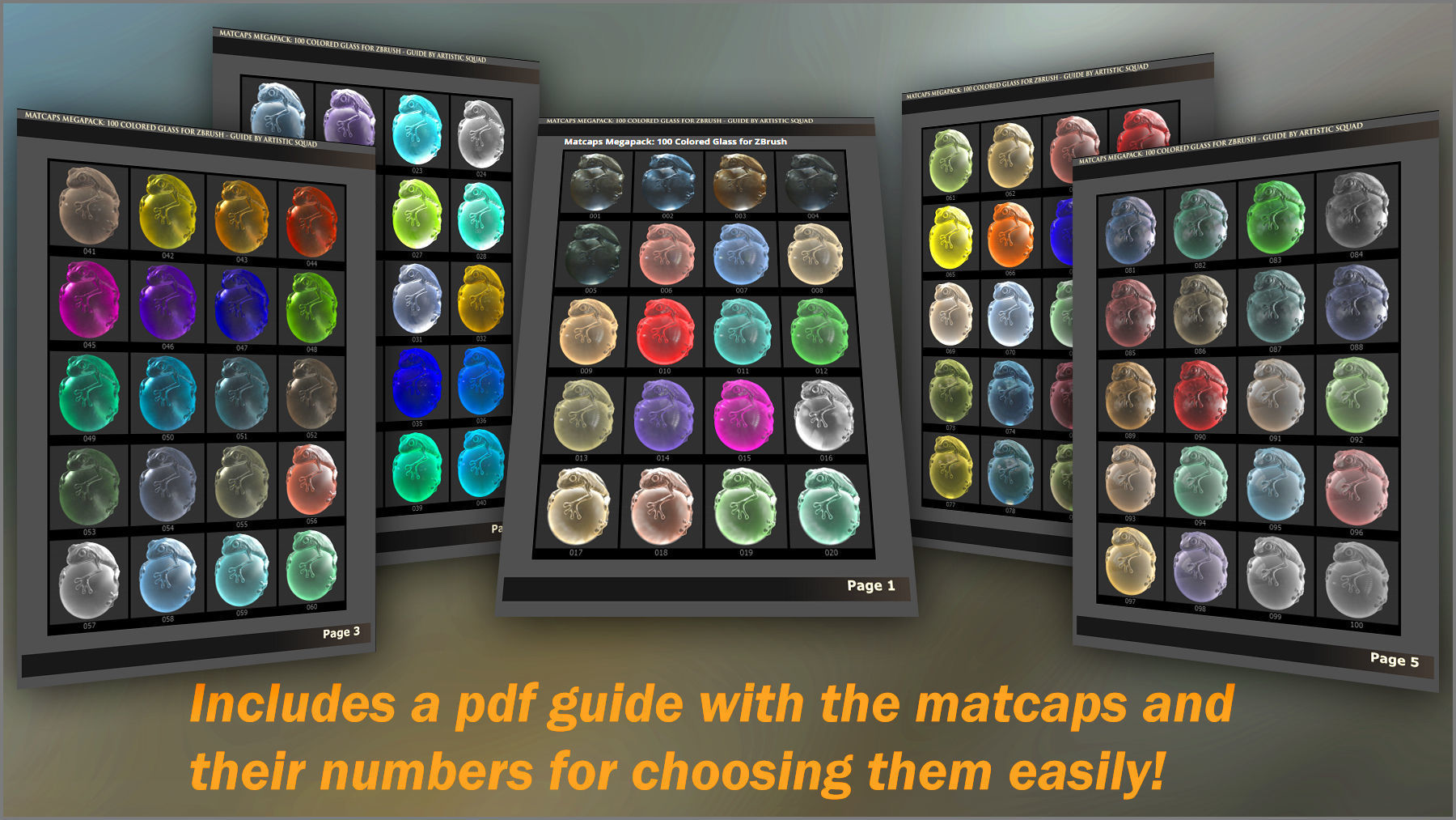 Matcaps Megapack 100 Colored Glass For ZBrush   Texture_15