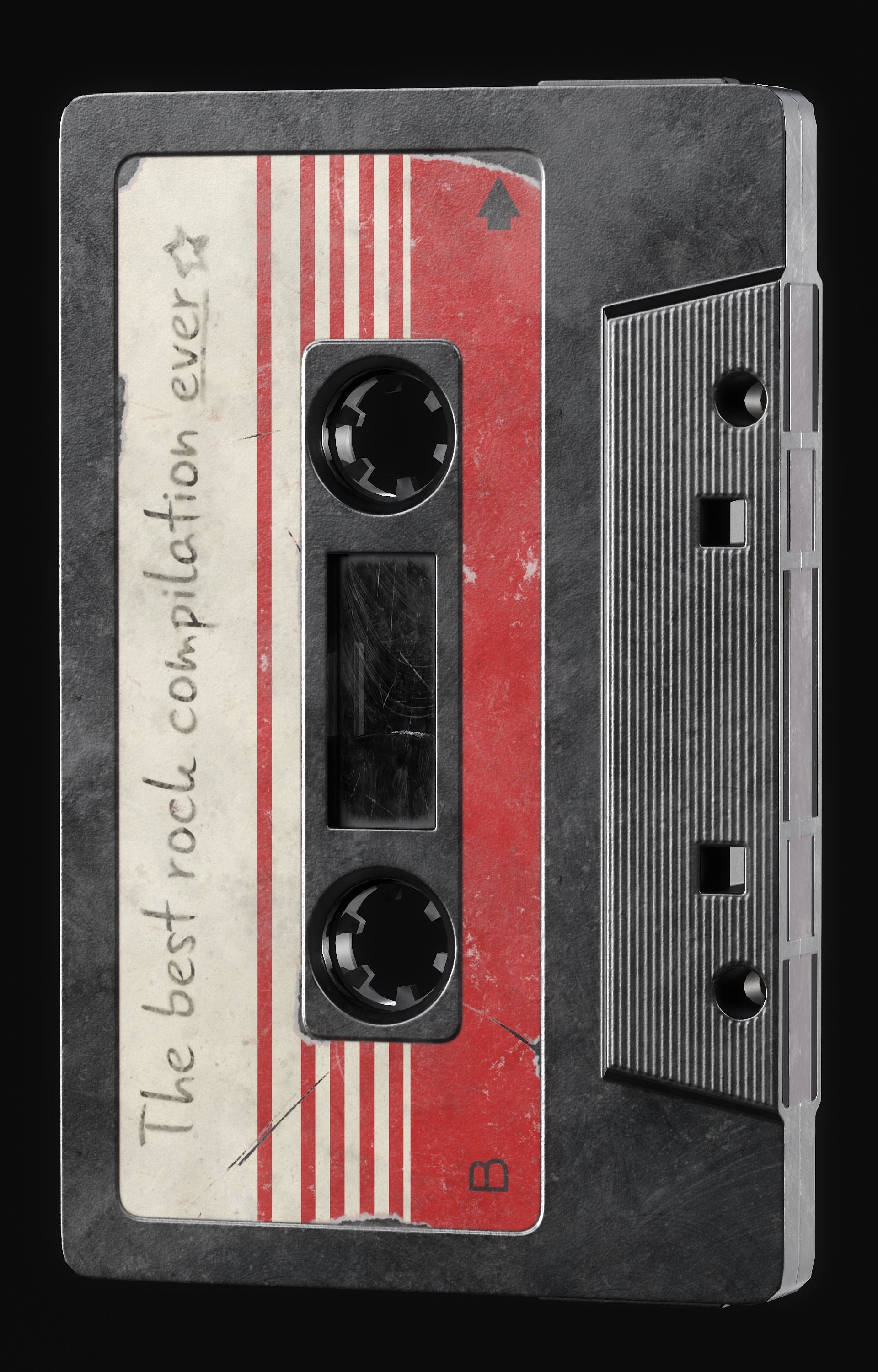 Retro Cassette Player Low-poly 3D model_6