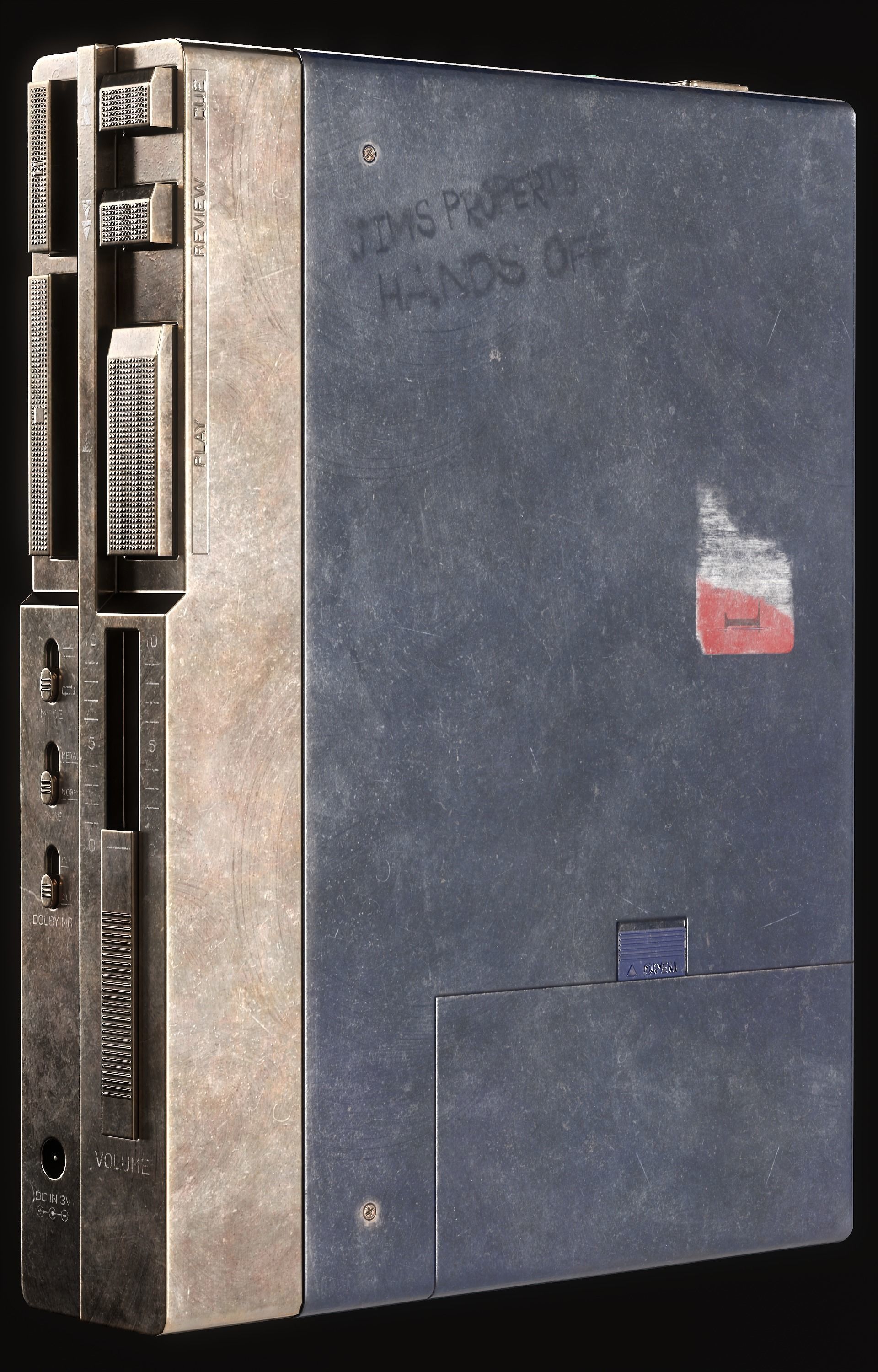 Retro Cassette Player Low-poly 3D model_10