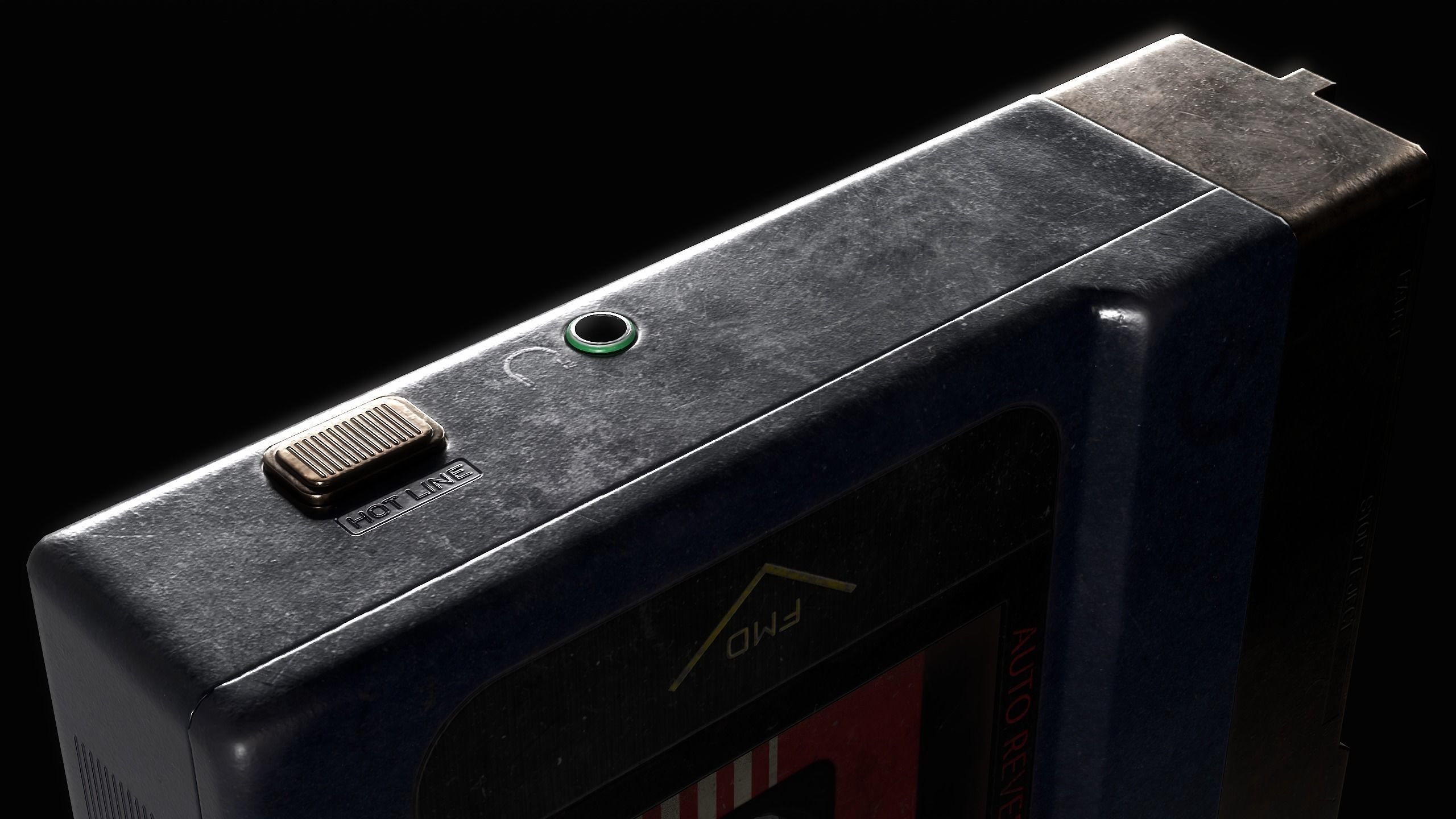 Retro Cassette Player Low-poly 3D model_5